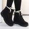 Womens Winter Fur Lined Ankle Boots With Low Heel 9
