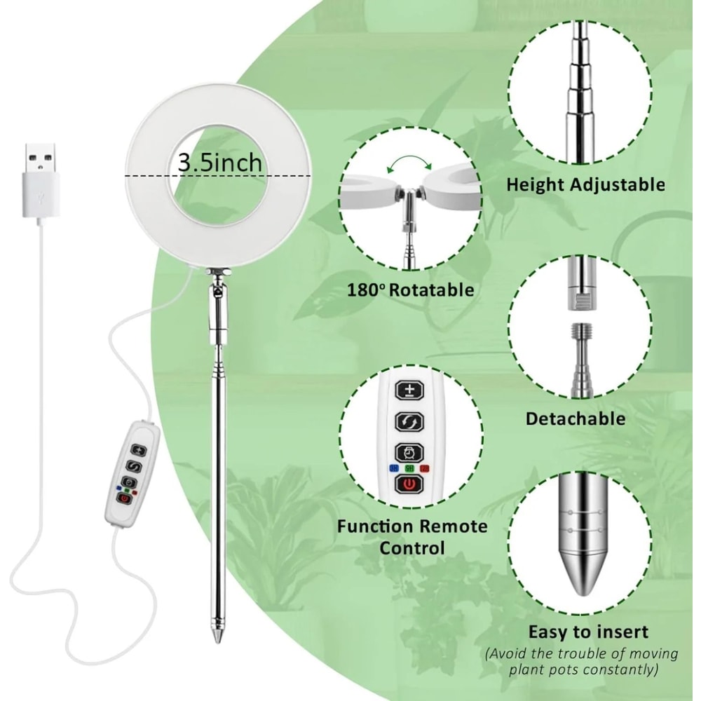 Full Spectrum LED Grow Light With Timer And Adjustable Height For Indoor Plants 2