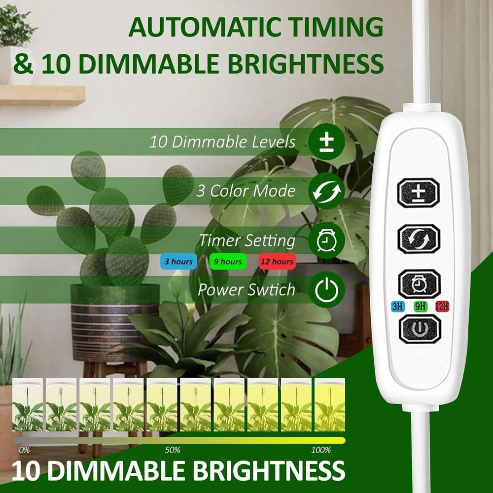 Full Spectrum LED Grow Light With Timer And Adjustable Height For Indoor Plants 8