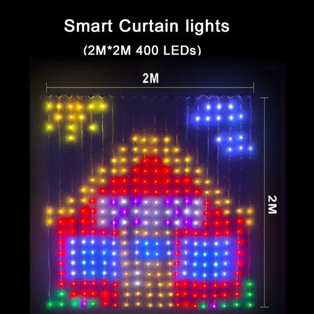 Smart RGB Curtain LED Lights With App Control And Music Sync 2