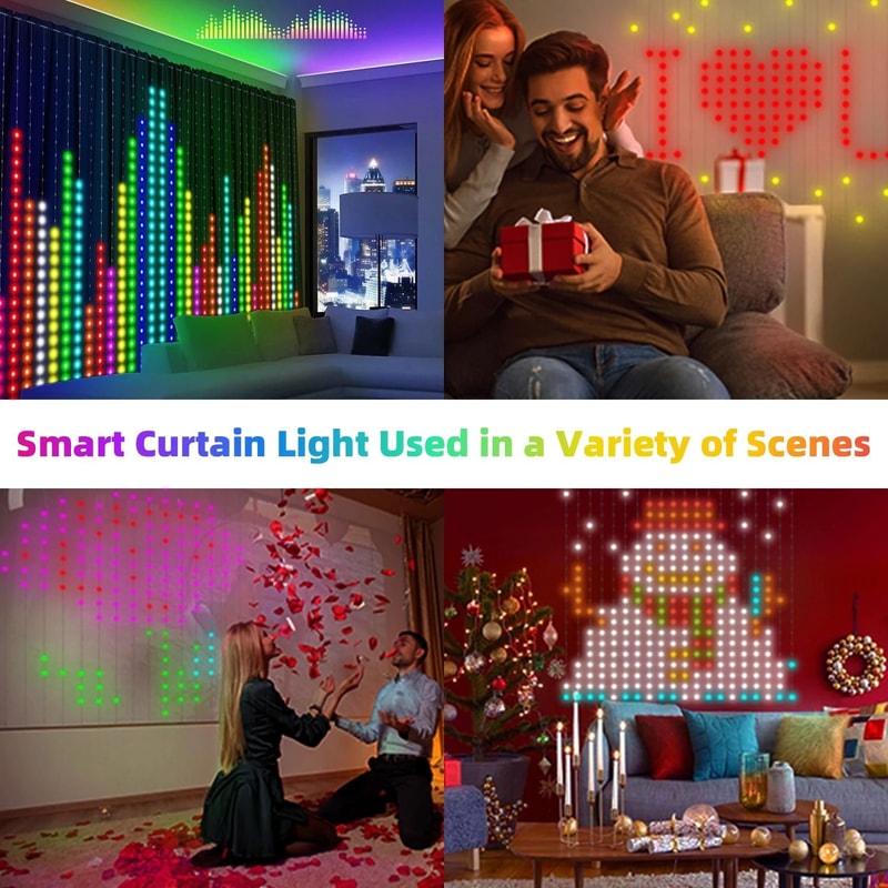 Smart RGB Curtain LED Lights With App Control And Music Sync 17