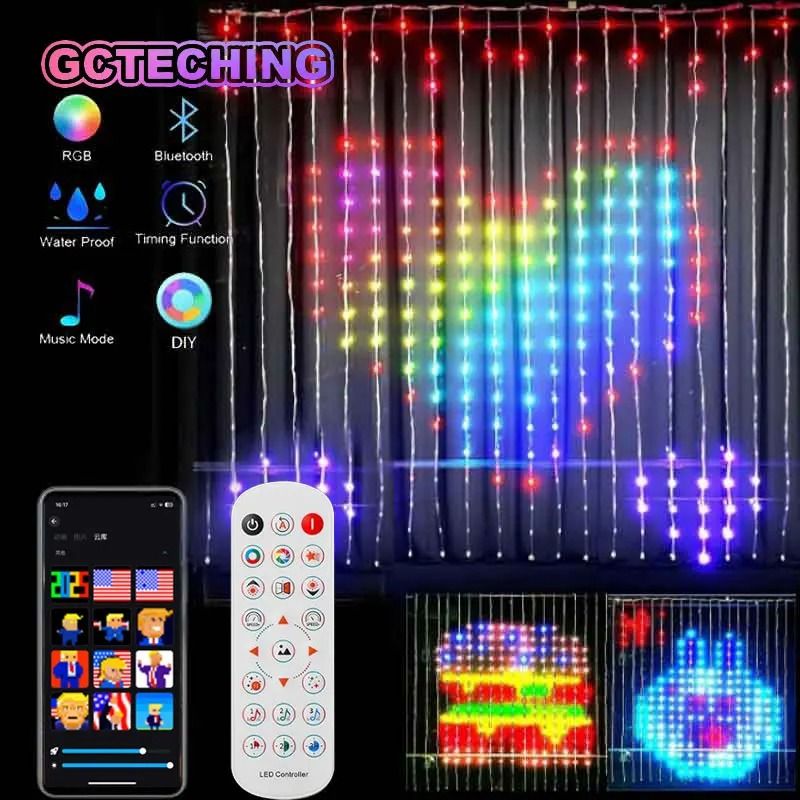 Smart RGB Curtain LED Lights With App Control And Music Sync 19