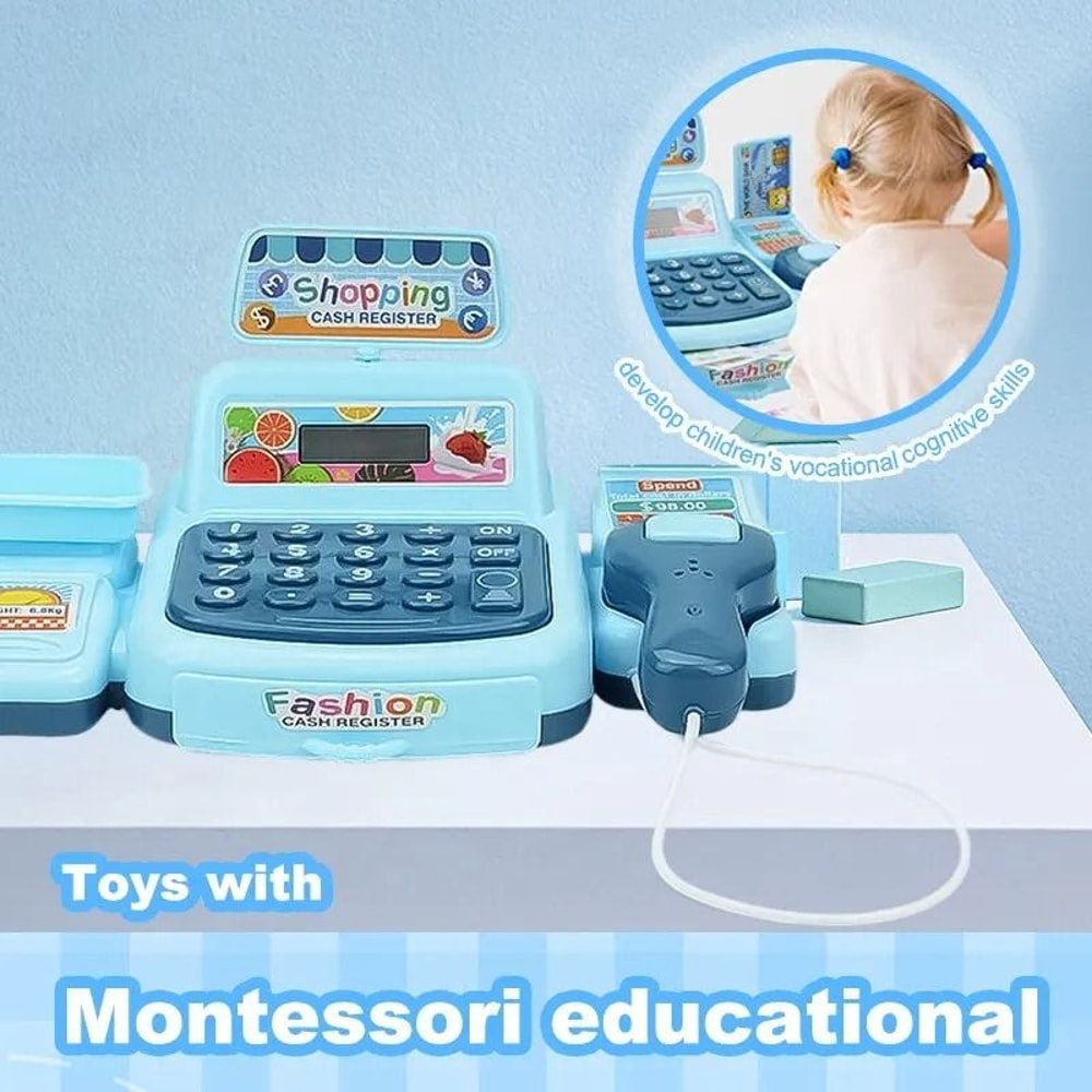 Kids Supermarket Cash Register Toy With Lights And Sound 11