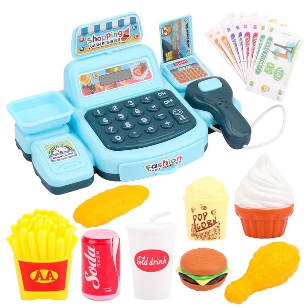 Kids Supermarket Cash Register Toy With Lights And Sound 2