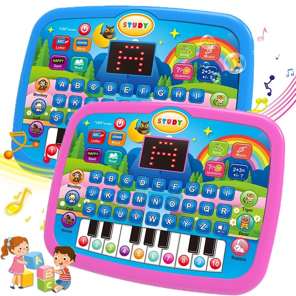 Kids Educational Learning Tablet Toy For Math Alphabet Music With Keyboard 7
