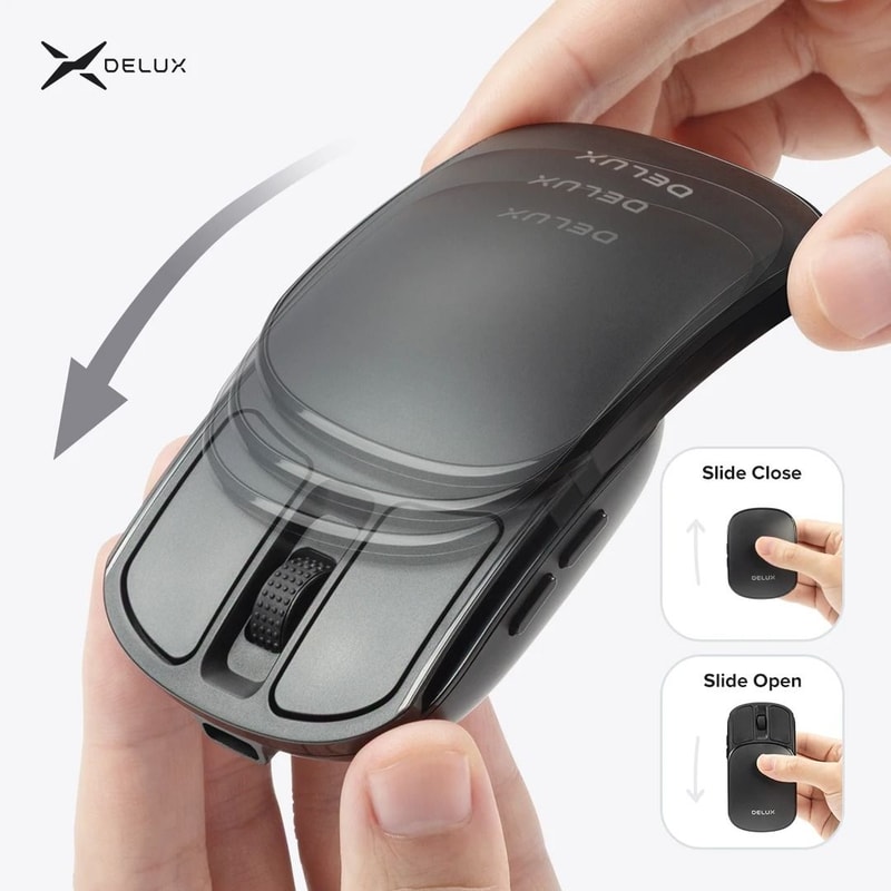 Delux Folding Wireless Mouse Bluetooth Silent Ultra Light 11