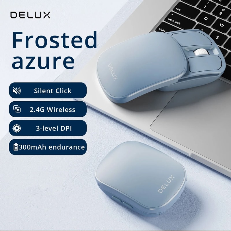Delux Folding Wireless Mouse Bluetooth Silent Ultra Light 2