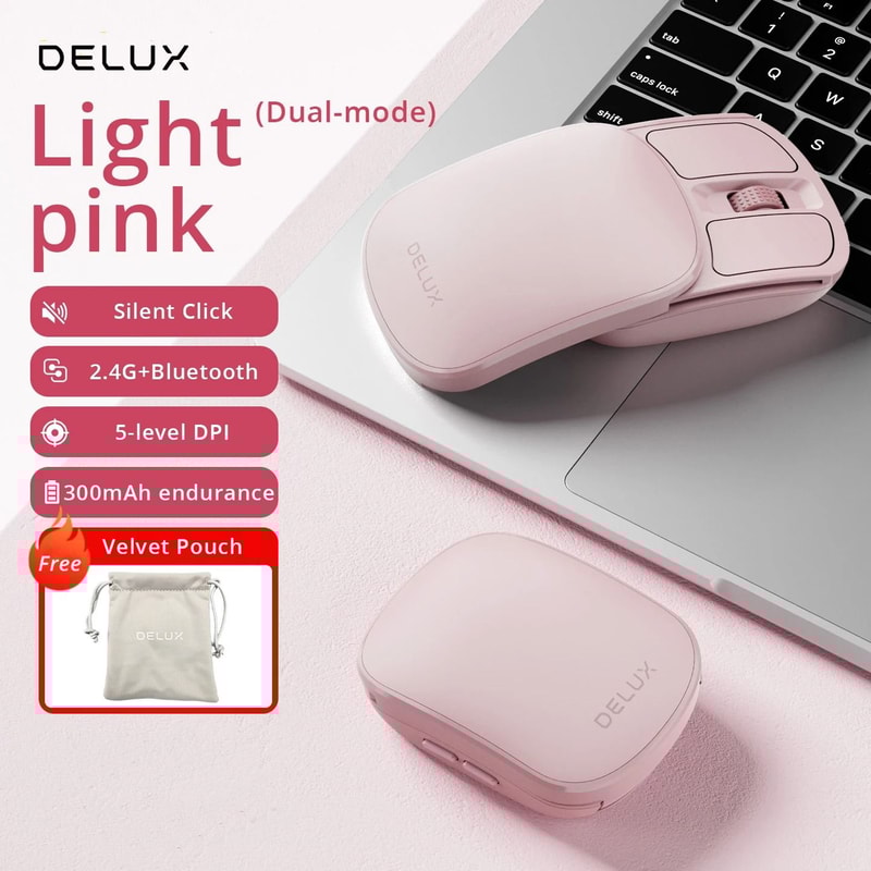 Delux Folding Wireless Mouse Bluetooth Silent Ultra Light 3