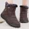 Womens Fur Lined Waterproof Ankle Boots Low Heel Winter Shoes 4