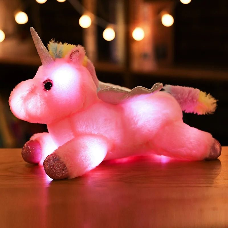 Glowing Unicorn Plush Pillow LED Light Soft Stuffed Toy Cushion For Kids And Girls 7