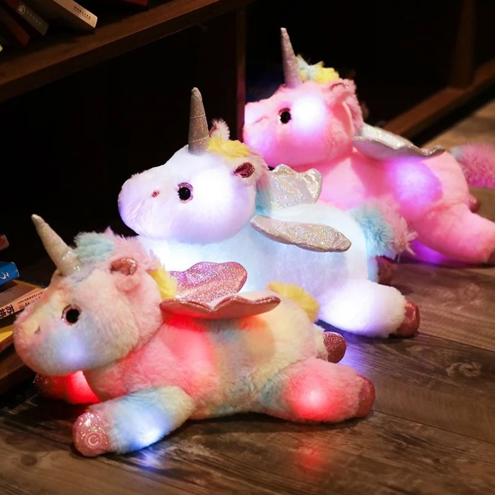 Glowing Unicorn Plush Pillow LED Light Soft Stuffed Toy Cushion For Kids And Girls 8