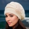 Womens Knitted Flower Beret Warm Winter Wool Hat 3