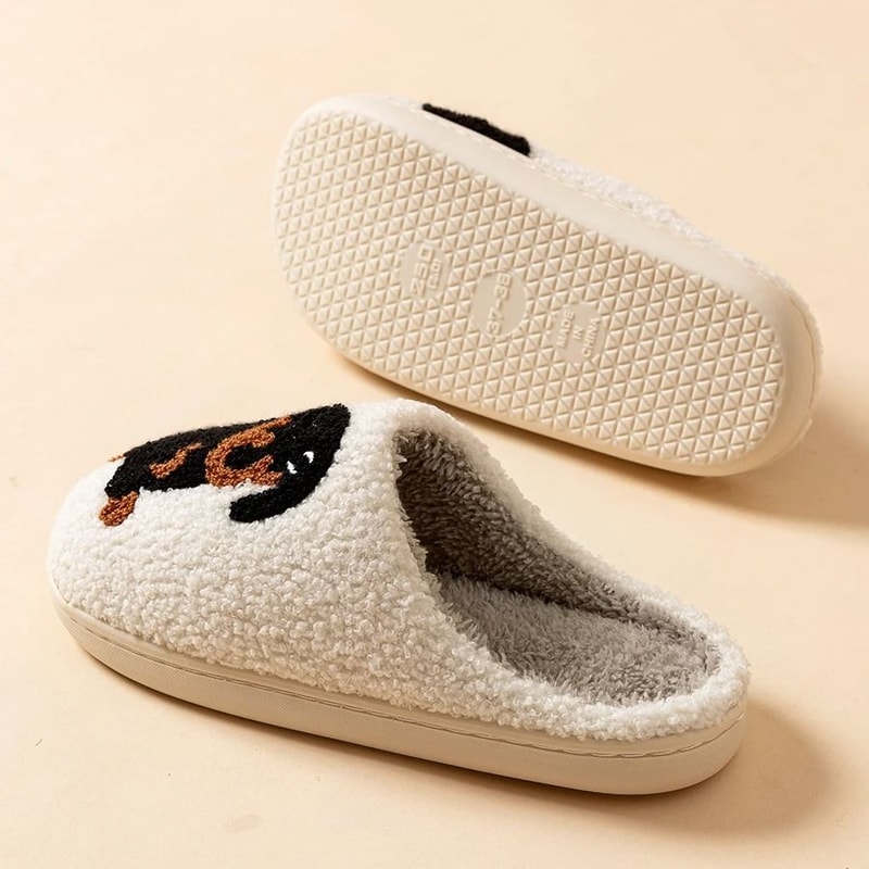 Womens Cute Dachshund Dog Indoor Slippers Warm Winter Cotton Shoes 2