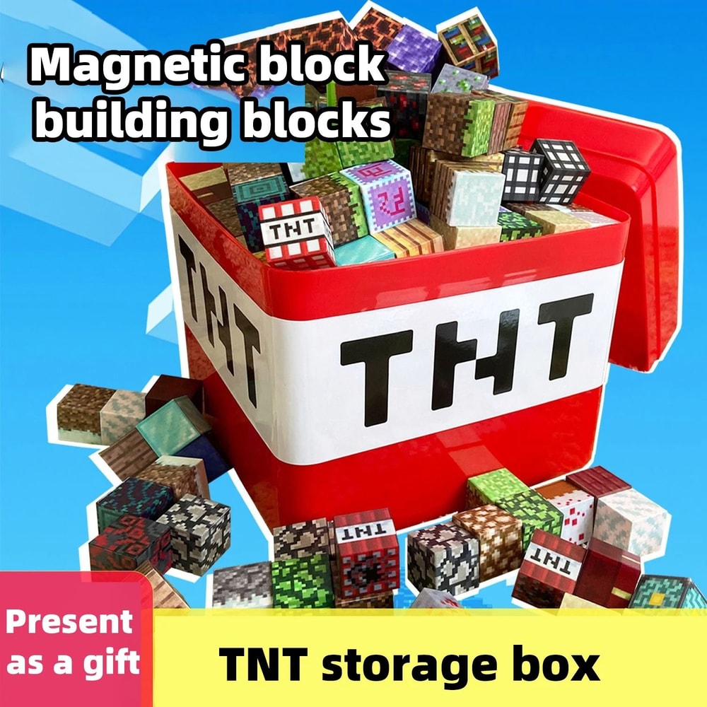 Magnetic Building Blocks Storage Box Set DIY Construction Toy For Kids 0