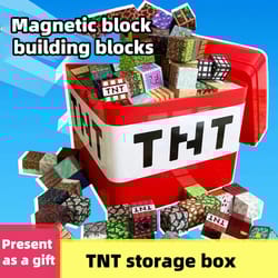 magnetic building blocks storage box set diy construction toy for kids