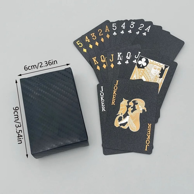 Black Gold Waterproof Playing Cards Luxury Poker Deck Gift Set 1