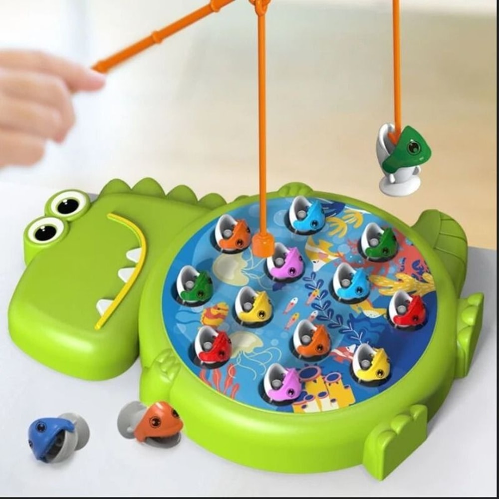 Dinosaur Magnetic Fishing Toy Montessori Learning Game With Rod For Toddlers 5