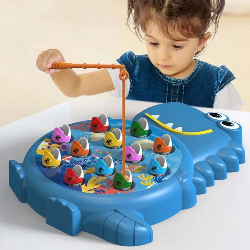 Dinosaur Magnetic Fishing Toy Montessori Learning Game With Rod For Toddlers 7