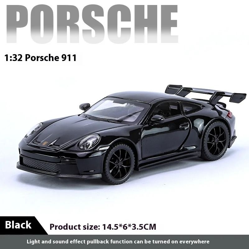 132 GT3 RS Alloy Diecast Sports Car Model With Light And Sound Toy 1
