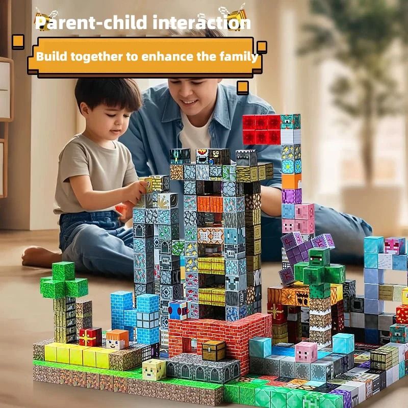 Magnetic Building Blocks Full Set DIY Construction Table Toy For Kids 7