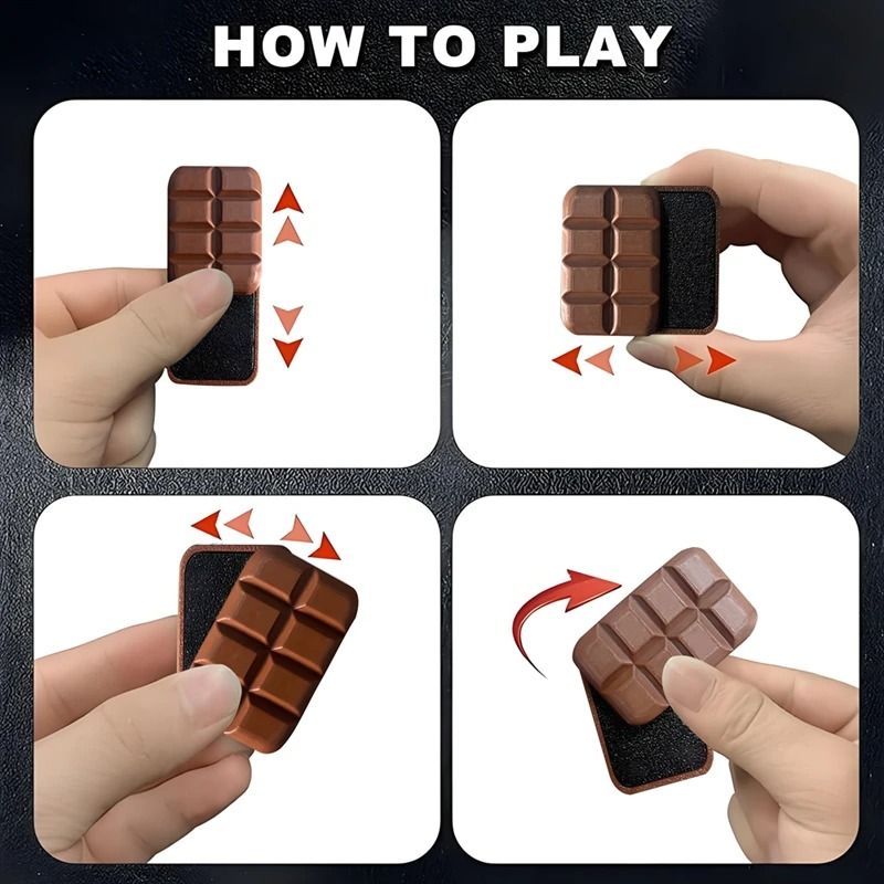 Magnetic Push Card Fidget Slider Chocolate Style Stress Relief EDC Toy 6