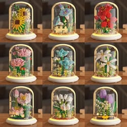 eternal block flower bouquet diy assembly puzzle desktop decor toy