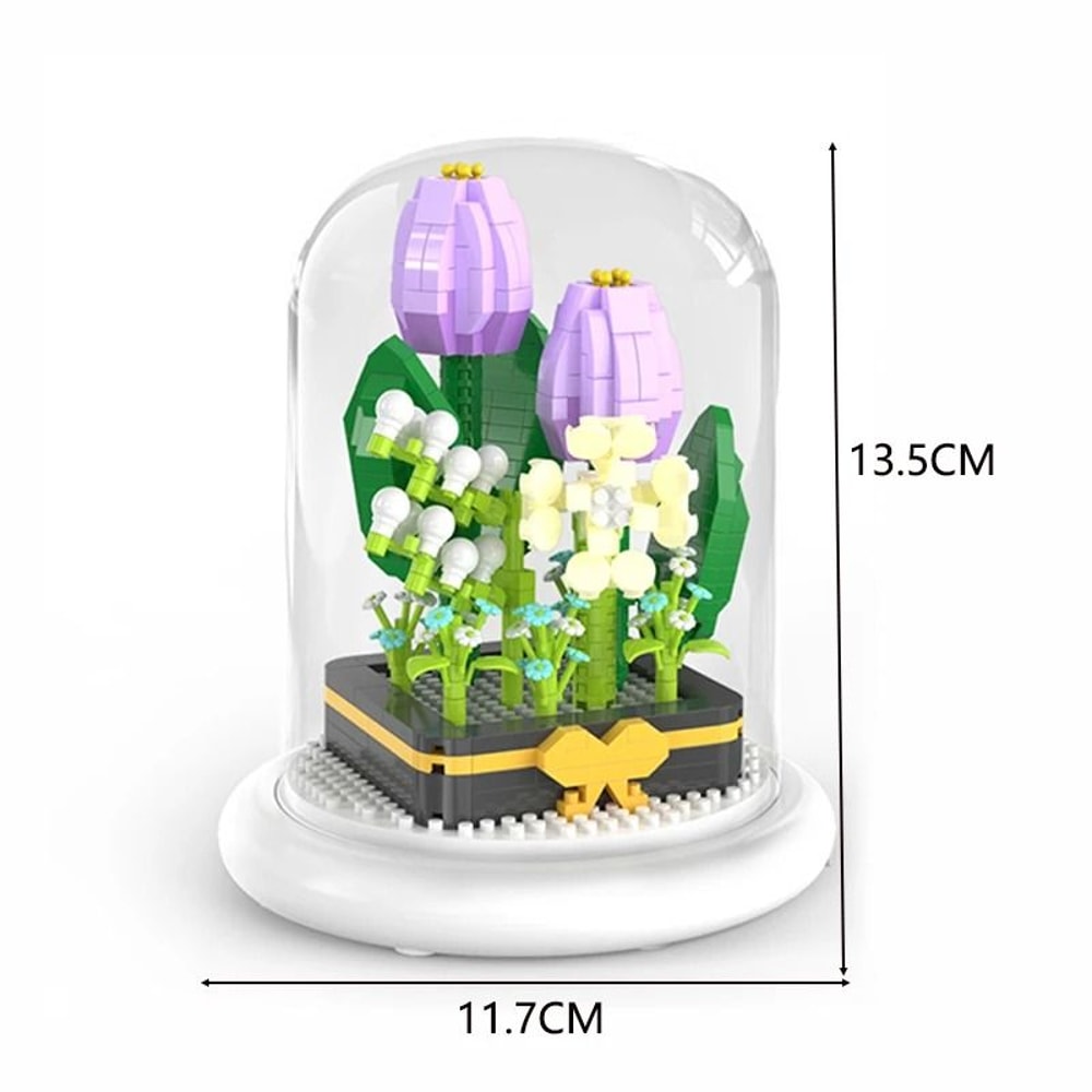 Eternal Block Flower Bouquet DIY Assembly Puzzle Desktop Decor Toy 2