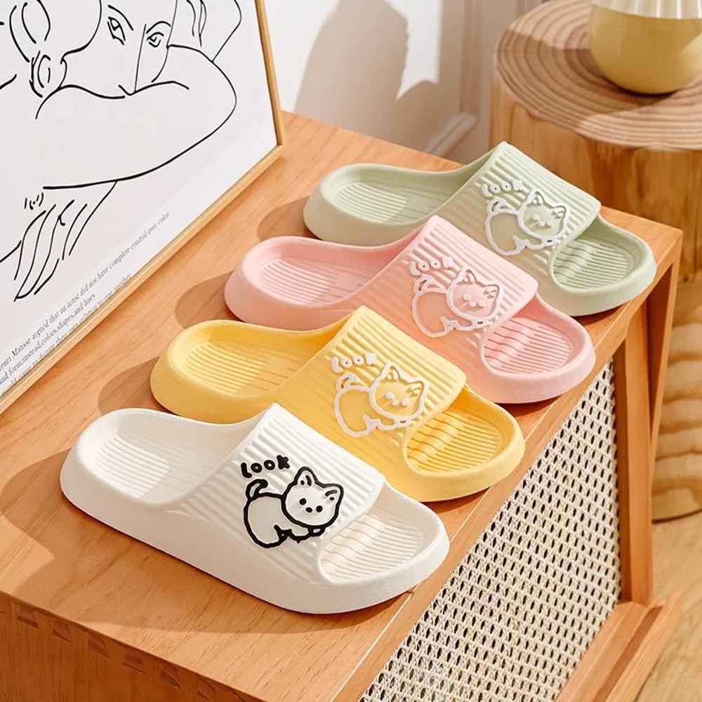 Cute Kitten Summer Indoor Slippers Soft Sole Non Slip Home Shoes For Women And Couples 10