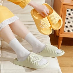 cute kitten summer indoor slippers soft sole non slip home shoes for women and couples