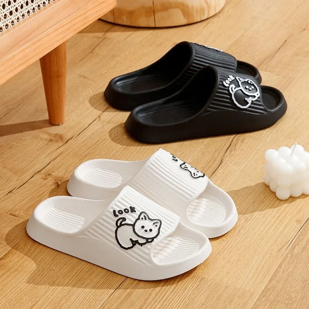 Cute Kitten Summer Indoor Slippers Soft Sole Non Slip Home Shoes For Women And Couples 6