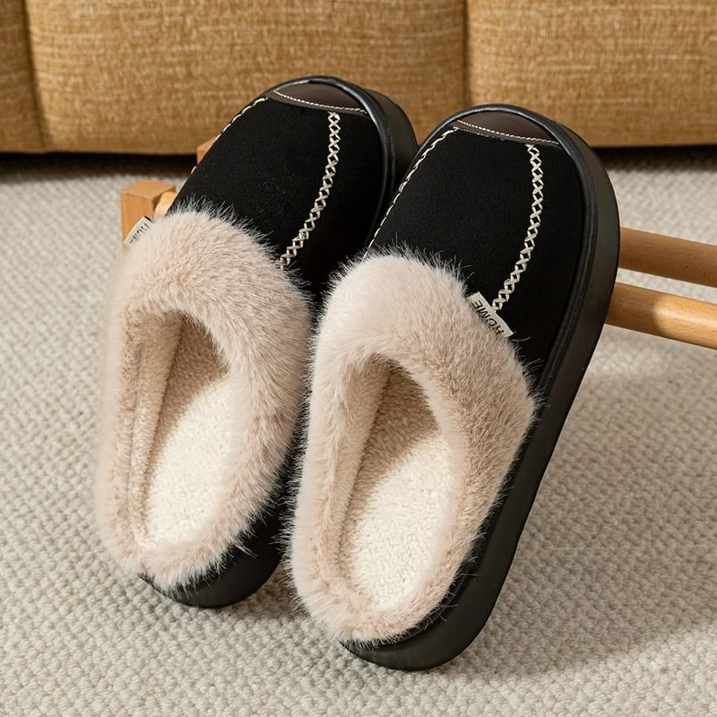 Winter Warm Thick Sole Slippers For Women Indoor Outdoor Non Slip Home Shoes 3