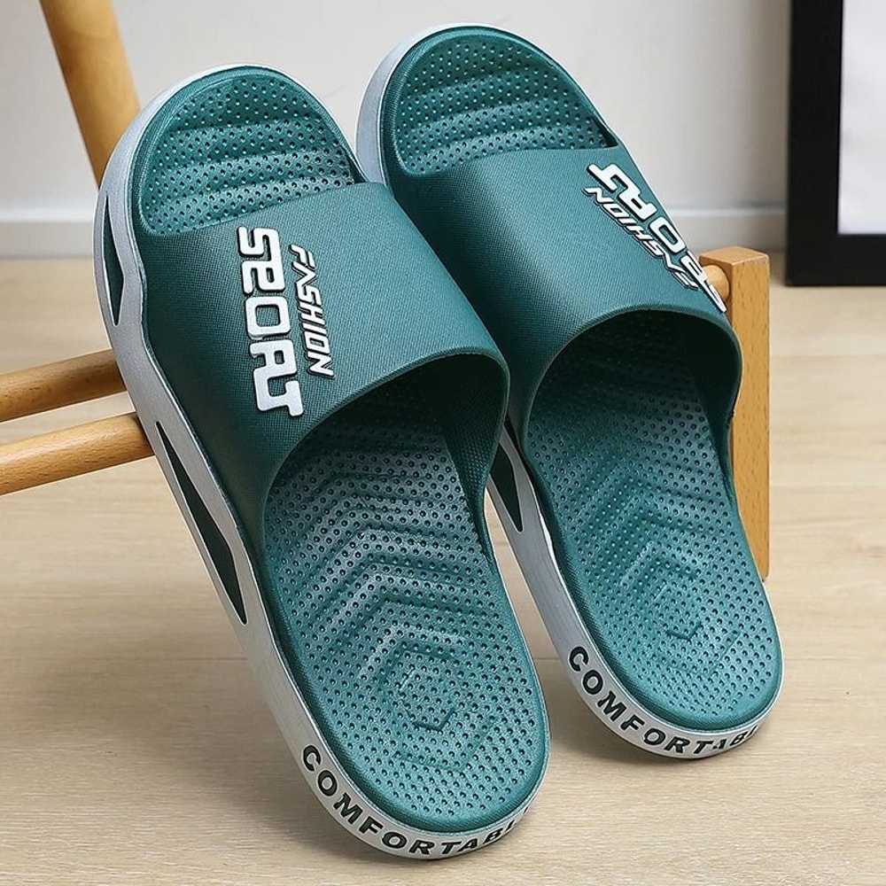 Mens Summer Sport Comfort Slides Thick Sole Breathable Slippers 1