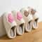 Cute Bow Children Winter Slippers Soft Parent Child House Shoes 7