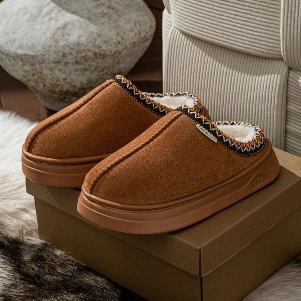 Women Winter Slipper Boots Warm Non Slip Thick Sole Indoor Outdoor Shoes 7