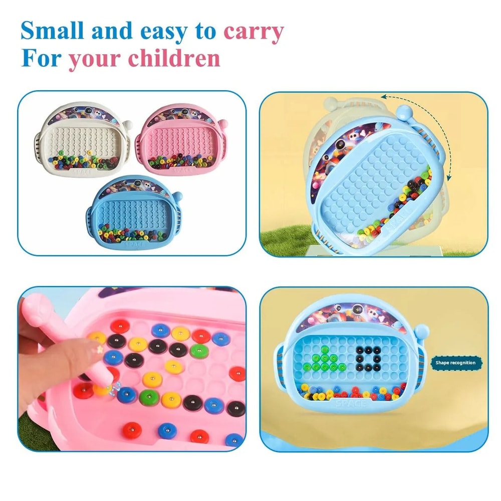 Childrens Magnetic Doodle Drawing Board Educational Toy With Pen And Beads 10