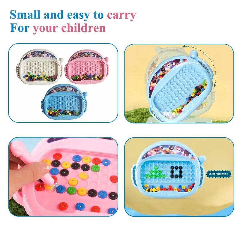 Childrens Magnetic Doodle Drawing Board Educational Toy With Pen And Beads 10
