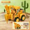 Kids Construction Vehicle Press And Slide Toy Excavator Bulldozer Set 1