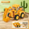 Kids Construction Vehicle Press And Slide Toy Excavator Bulldozer Set 2