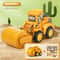 Kids Construction Vehicle Press And Slide Toy Excavator Bulldozer Set 3