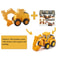 Kids Construction Vehicle Press And Slide Toy Excavator Bulldozer Set 6