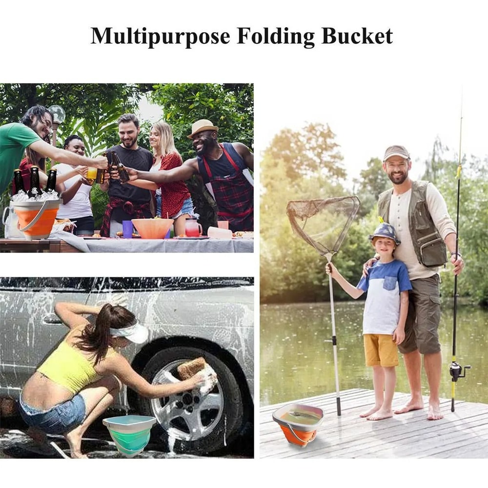 Kids Beach Sand And Water Play Set Folding Bucket Summer Toys 10