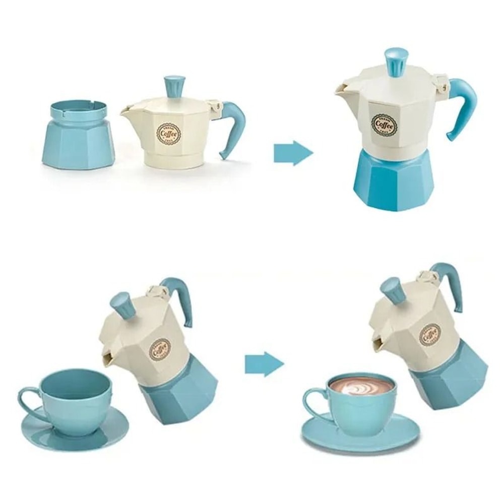 Kids Pretend Play Coffee Set Afternoon Tea Tableware Toy 4