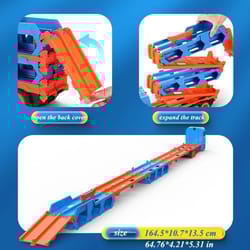 large car transporter truck folding racing track toy for kids
