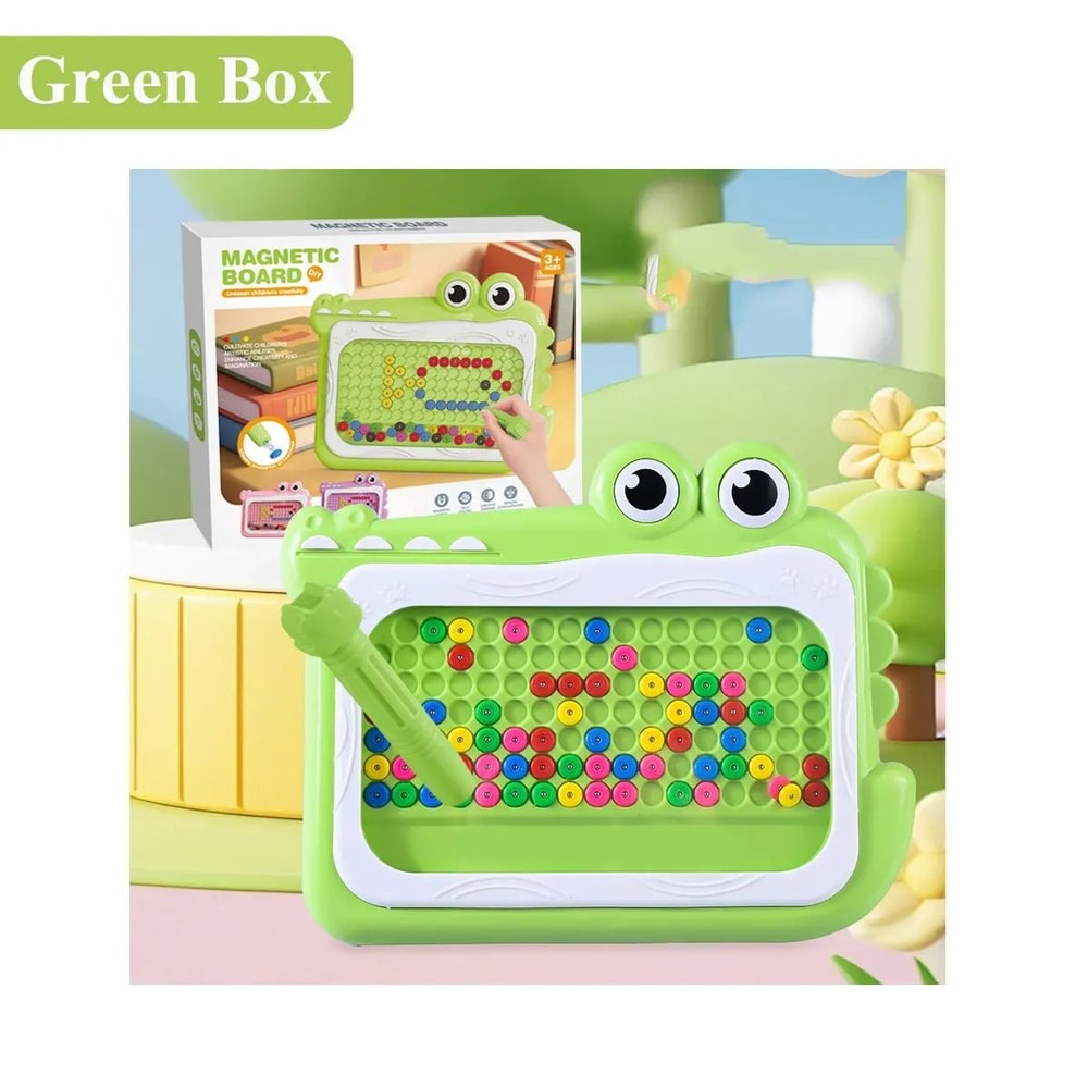 Kids Magnetic Beads Doodle Board Montessori Drawing Puzzle Toy 3