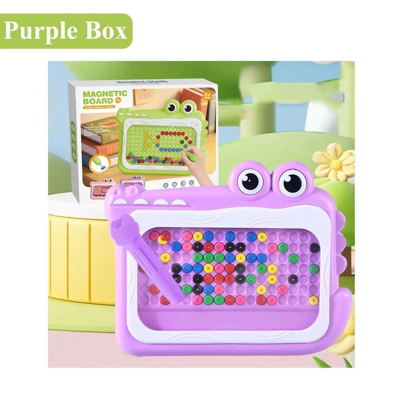 Kids Magnetic Beads Doodle Board Montessori Drawing Puzzle Toy 4