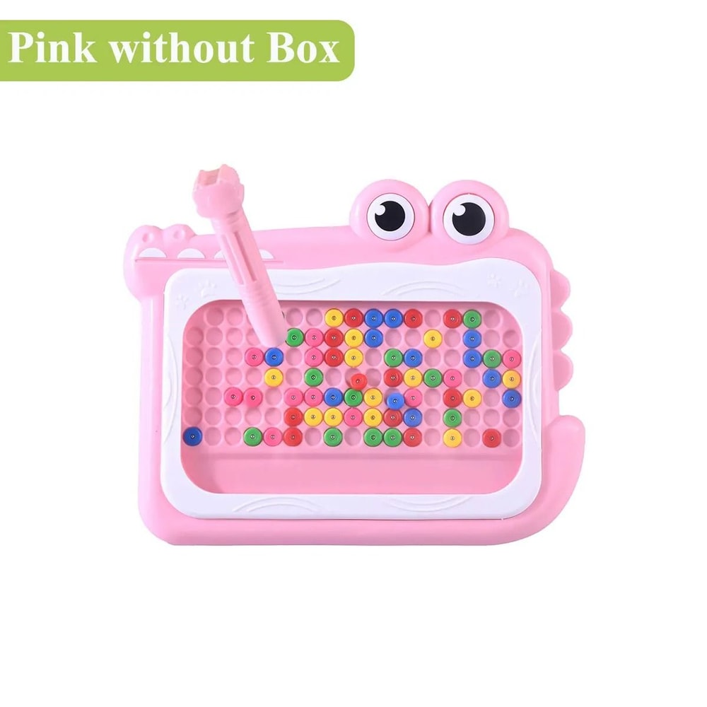 Kids Magnetic Beads Doodle Board Montessori Drawing Puzzle Toy 5