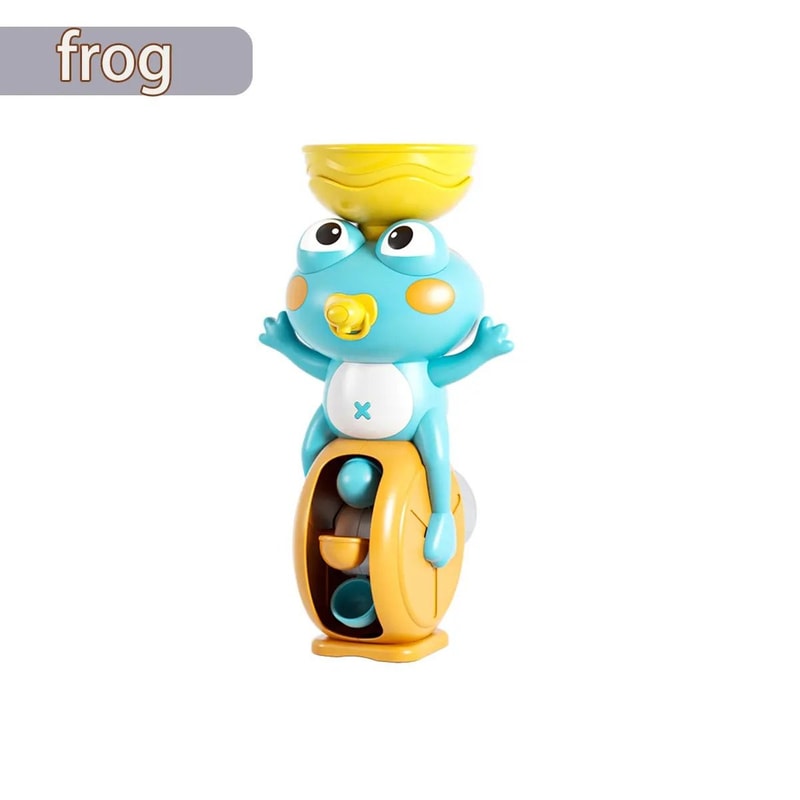 Frog Bird Waterwheel Bath Toy Suction Spinner For Kids 3