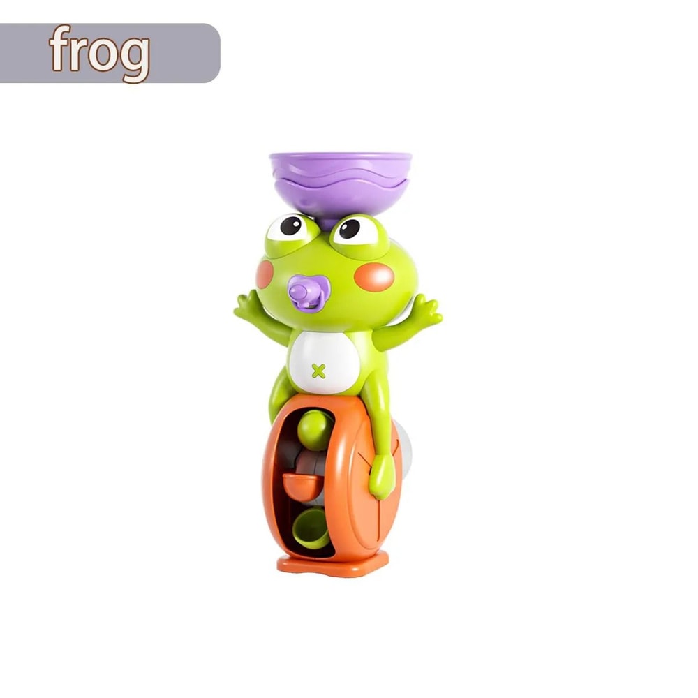 Frog Bird Waterwheel Bath Toy Suction Spinner For Kids 7