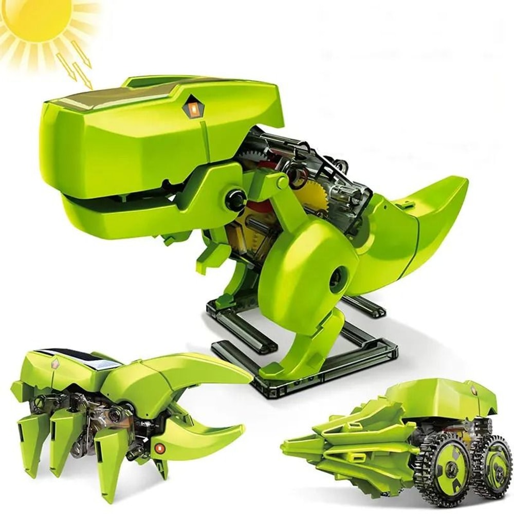 Kids Dinosaur Solar Powered STEM DIY Robot Car Toy 5
