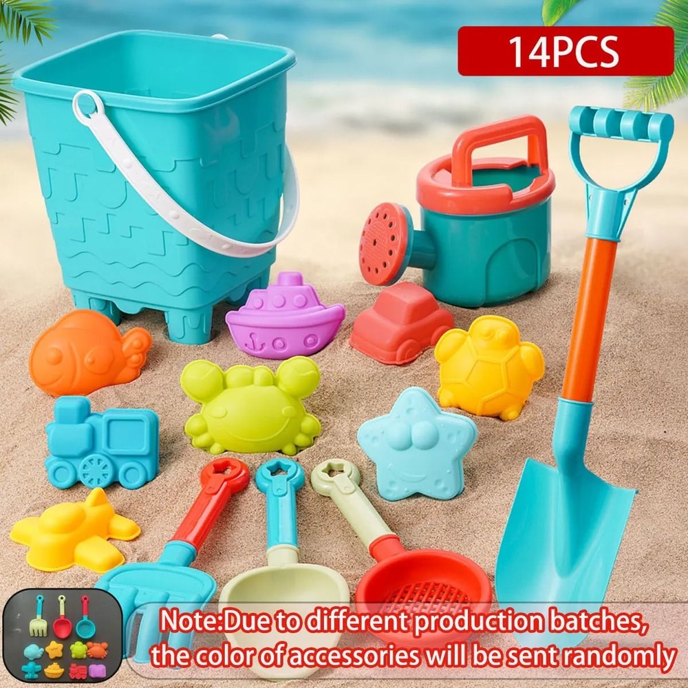 Kids Beach Sand And Water Play Toy Set Bucket Shovel Tools 3